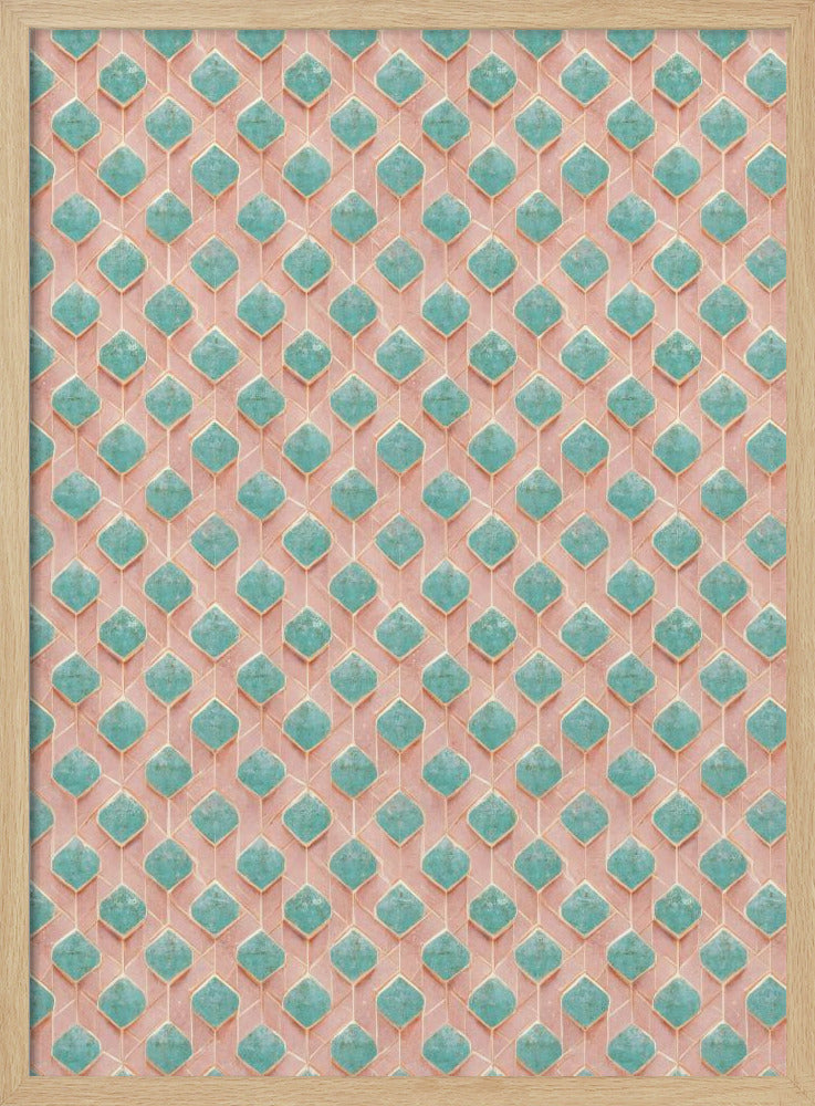 Turquoise Rhombus Pattern Poster